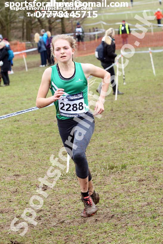 Womens under-17s, 2020 British Athletics Inter Counties Cross Country Champs., Prestwold Hall, Loughborough. Photo: David T. Hewitson/Sports for All Pics